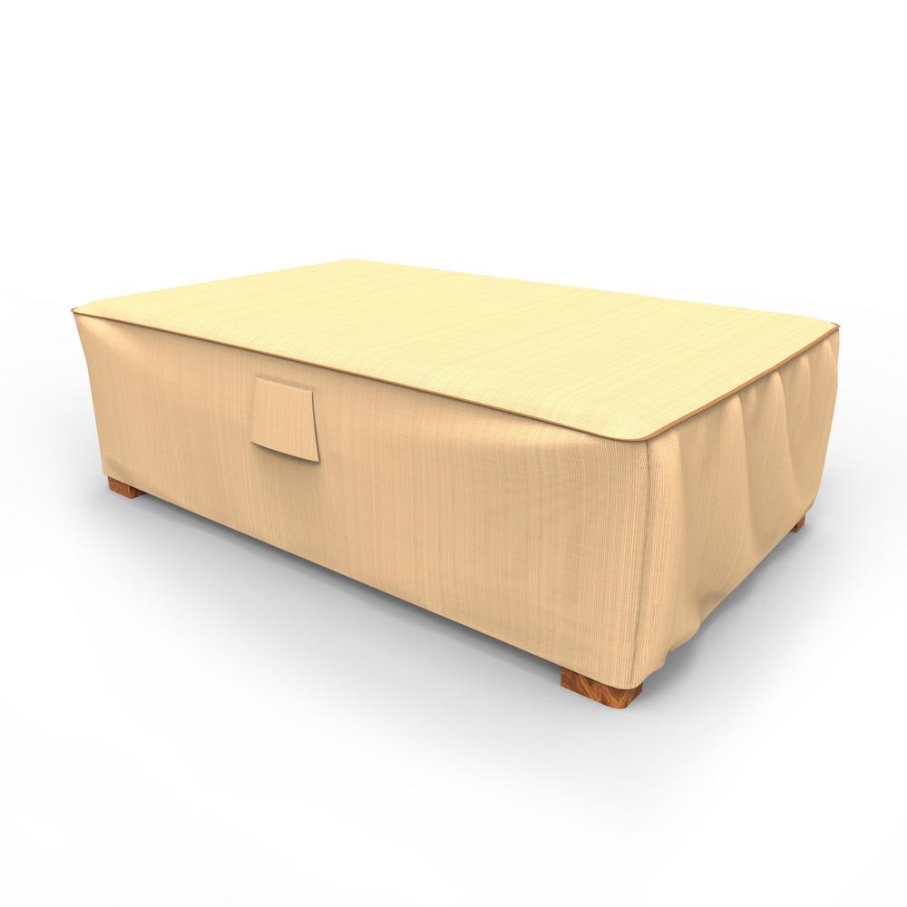 Budge Rust-Oleum NeverWet Large Tan Outdoor Patio Ottoman Cover/Coffee