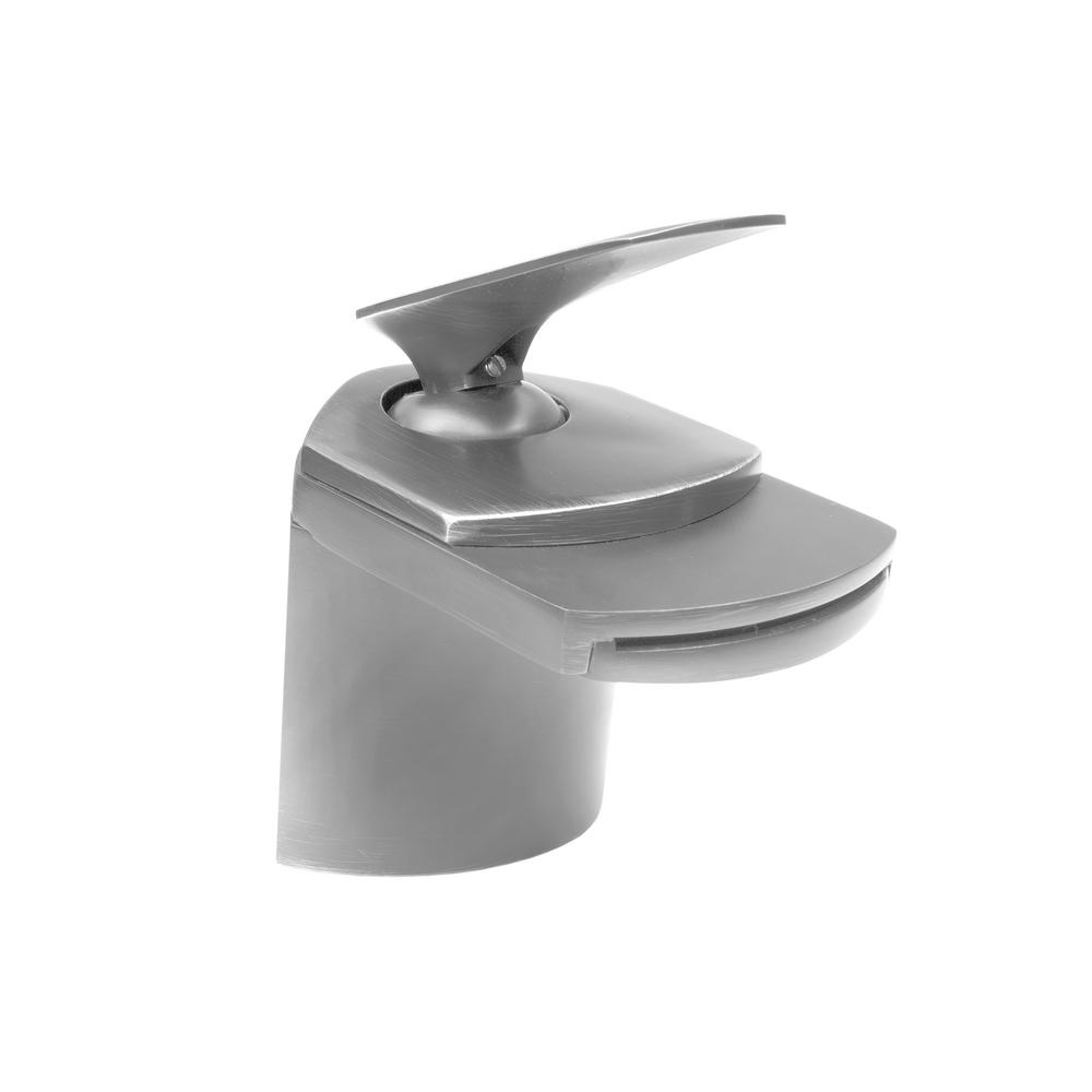 Modern /& Sleek Easy Installation Single Handle Waterfall Bathroom Water Faucet by Beelee Solid Brass Body Brushed Nickel Deck Mounted