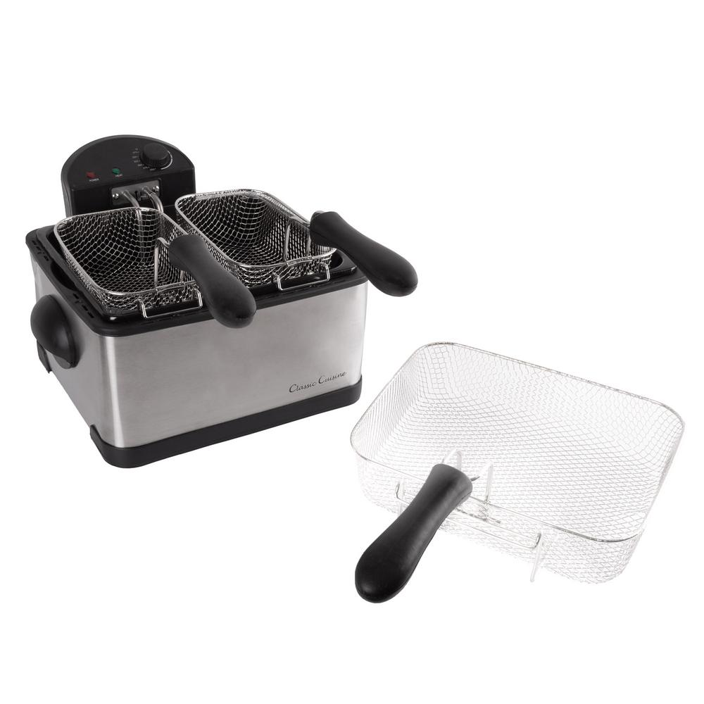 Trademark 4 Qt. 3-Basket Electric Deep Fryer (5-Piece