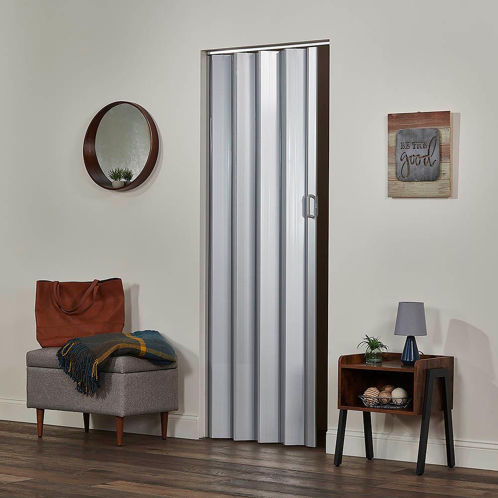 Spectrum 36 In X 80 In Oakmont Pvc Vinyl Silver Accordion Door