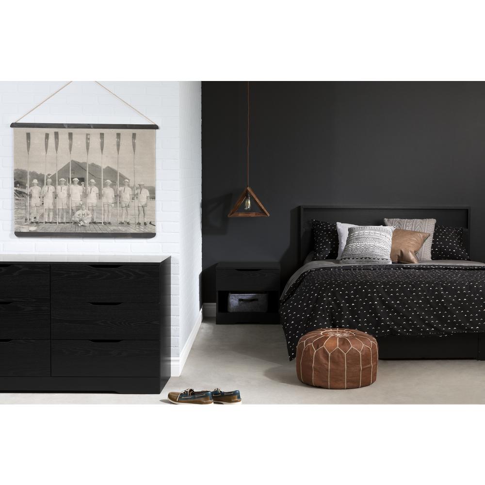 South Shore Holland 6 Drawer Black Oak Dresser 11291 The Home Depot