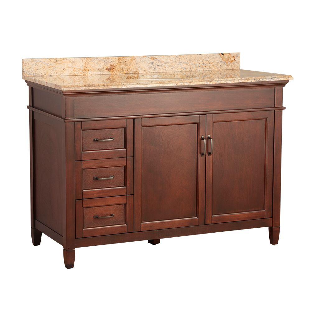 Ashburn 49 in. W x 22 in. D Vanity in Mahogany with Vanity Top and