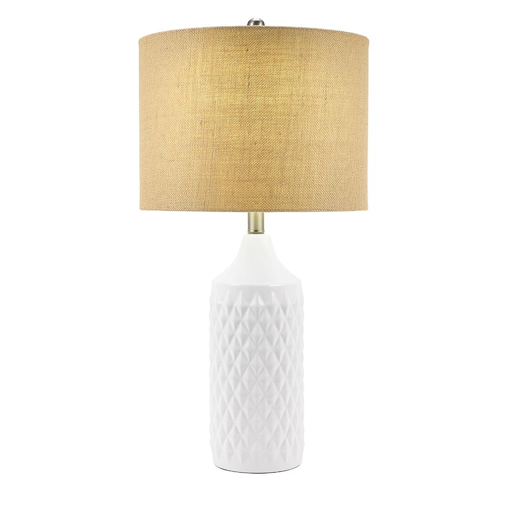 white textured table lamp