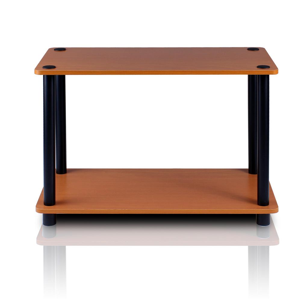 Furinno Turn N Light Cherry End Table With Shelf 2 Pack Furinno Turn N Light Cherry End