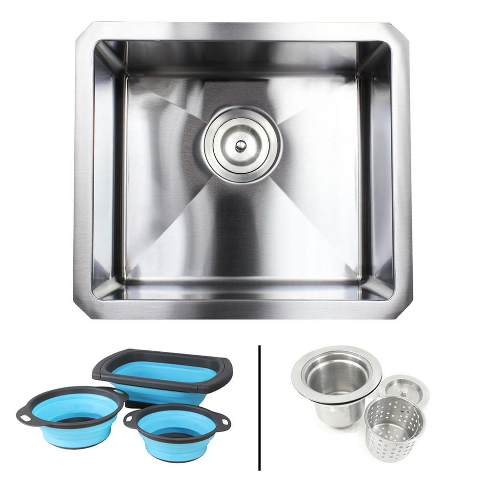 eModernDecor Undermount 16Gauge Stainless Steel 17 in. x 15 in. x 9 in