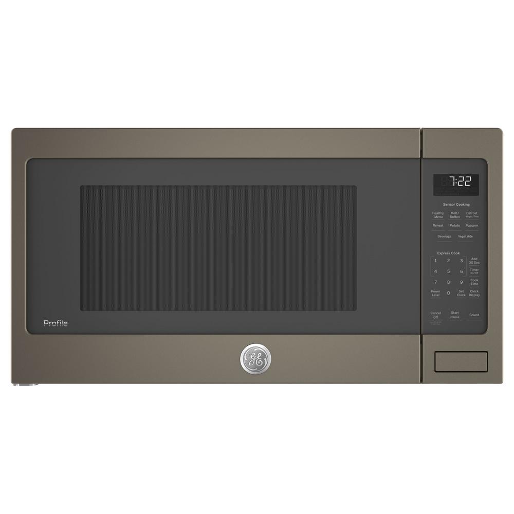 GE Profile 2.2 cu. ft. Countertop Microwave in Slate with Sensor
