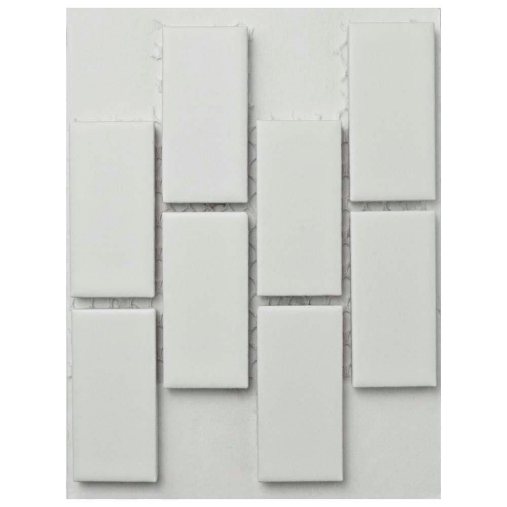 Merola Tile Metro Subway Matte White Porcelain Mosaic 3 In X 4 Sample Merola Tile Metro Subway Matte White Porcelain Mosaic 3 In X 4 Sample