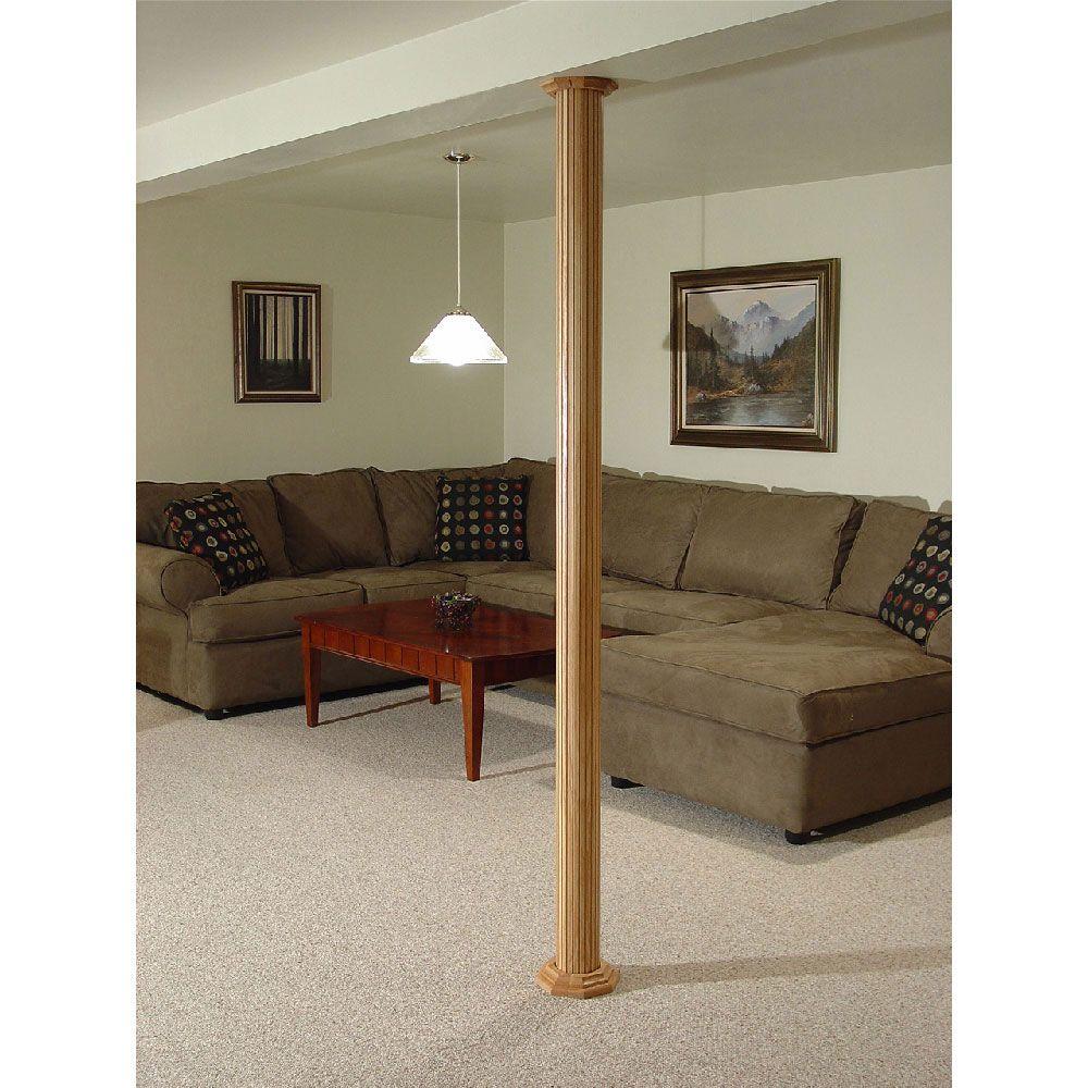 Pole Wrap 96 In X 48 In Oak Basement Column Cover 85048 The