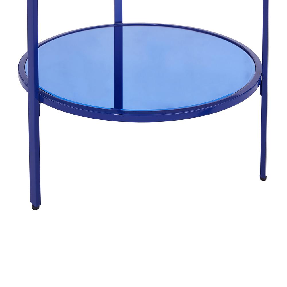Southern Enterprises Brealyn Royal Blue Glass Top Side Table