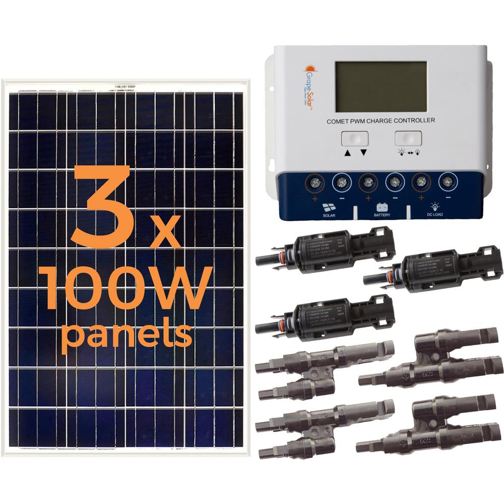 Grape Solar 300 Watt Off Grid Solar Panel Kit