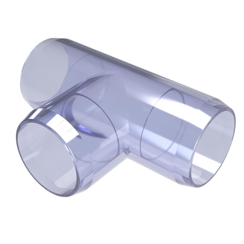 Formufit 1 In Furniture Grade Pvc Tee Clear F001tee Uv The Furniture Grade Pvc Tee In Clear