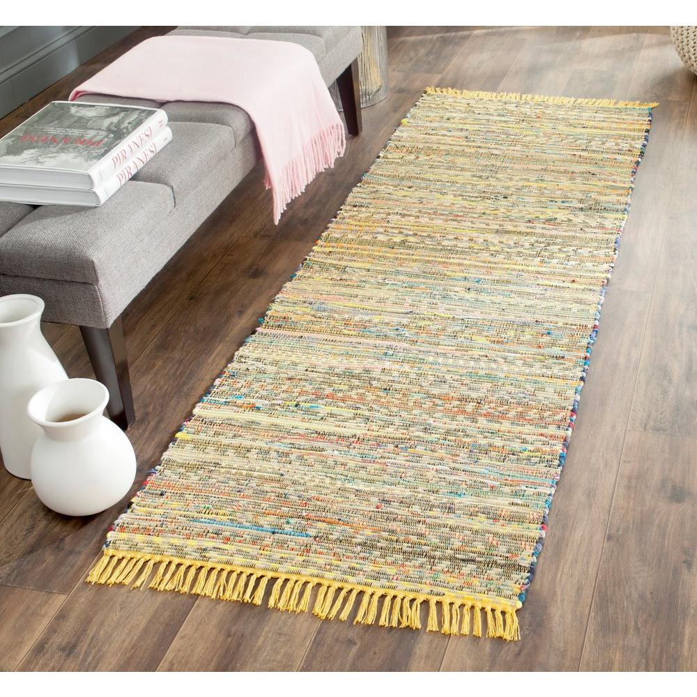 Safavieh Rag Rug Yellow/Multi 2 ft. 3 in. x 6 ft. Runner RugRAR121H26