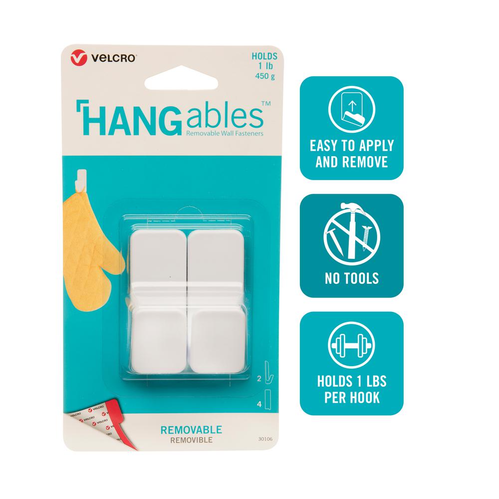 Velcro Brand Hangables Removable Small Hook In White 2 Count