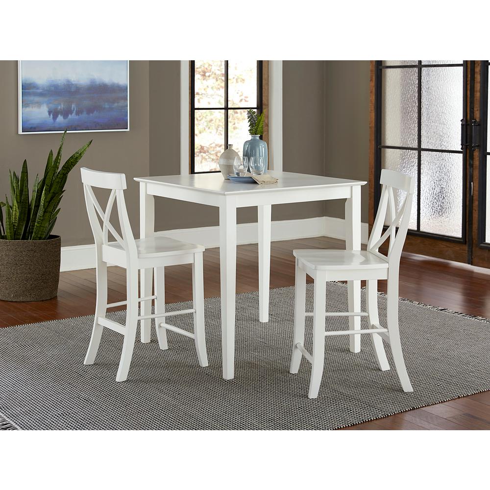 International Concepts 3 Piece Set White Solid Wood 36 In Square
