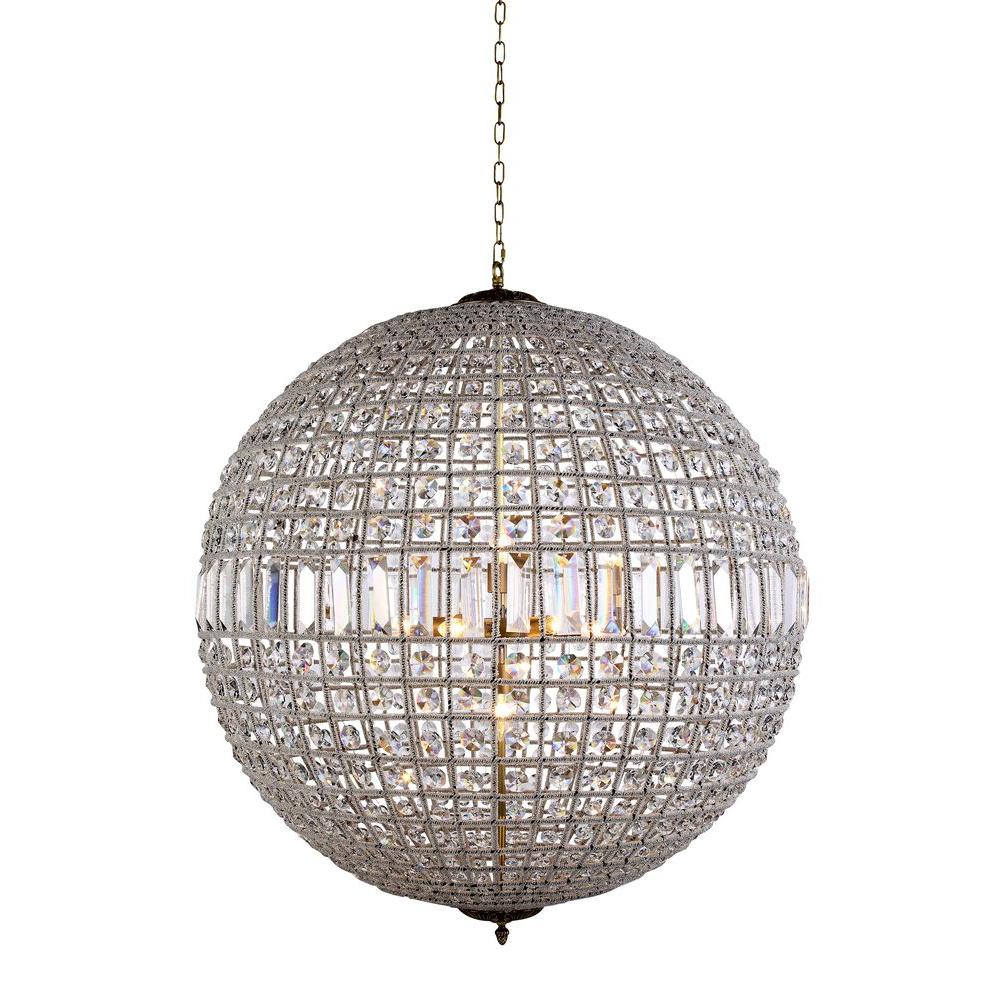 Glam Gold Crystal Pendant Lights Lighting The Home Depot Olivia 8 Light French Gold Royal Cut Crystal Clear Pendant