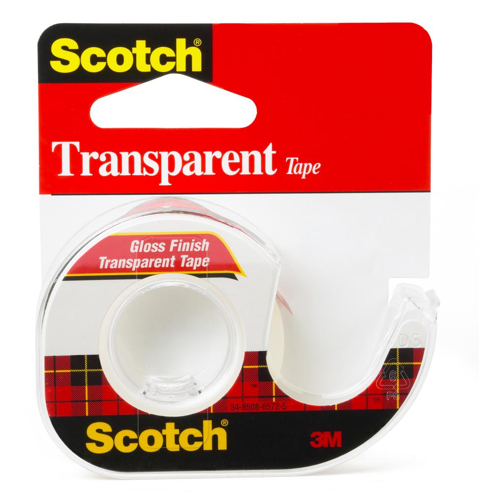 3M Scotch 1/2 inch x 12.5 yds. Transparent Tape (Case of 144) by 3M