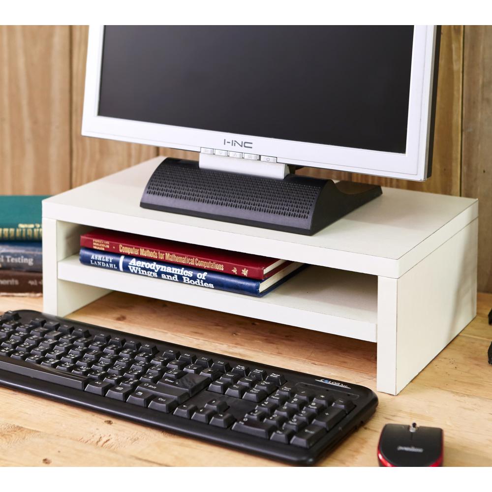 Way Basics zBoard Eco White 2Shelf Computer Monitor StandWBSTAND2