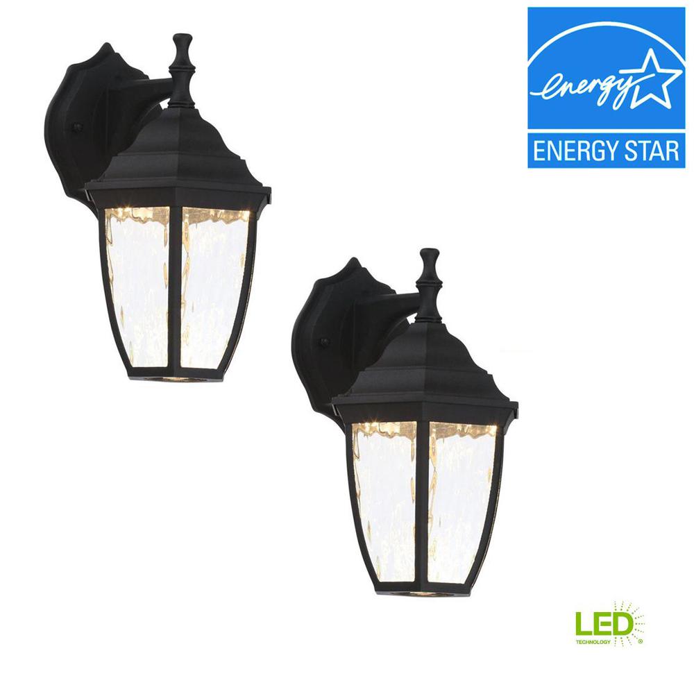 Black Outdoor Wall Mounted Lighting The Home Black Outdoor Led Wall Lantern 2 Pack