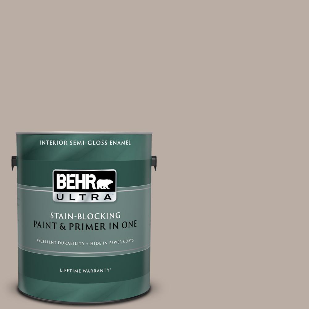 BEHR ULTRA 1 gal. N2003 Nightingale Gray SemiGloss Enamel Interior