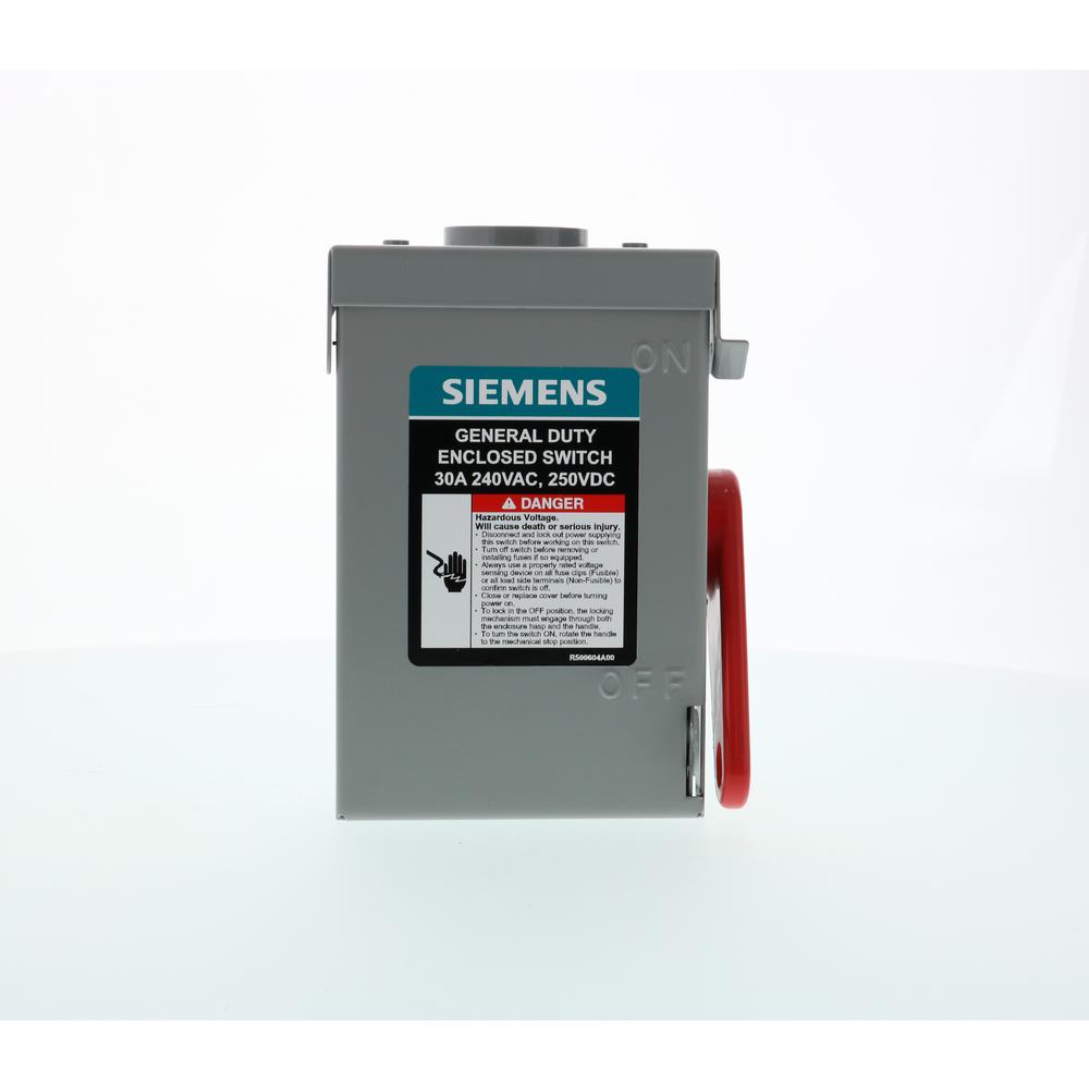 240 Volt Wiring >> Siemens General Duty 30 Amp 3 Pole 3 Wire 240 Volt Non Fusible Outdoor Safety Switch 240 Volt Wiring >> Siemens General Duty 30 Amp 3 Pole 3 Wire 240 Volt Non Fusible Outdoor Safety Switch