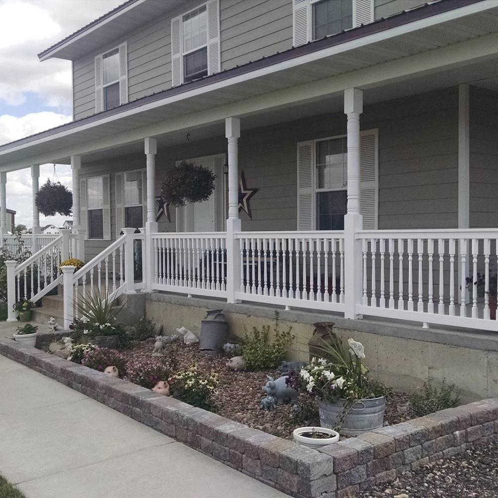 Weatherables Delray 36 in Vinyl White Colonial Stair Railing Kit x 72 in