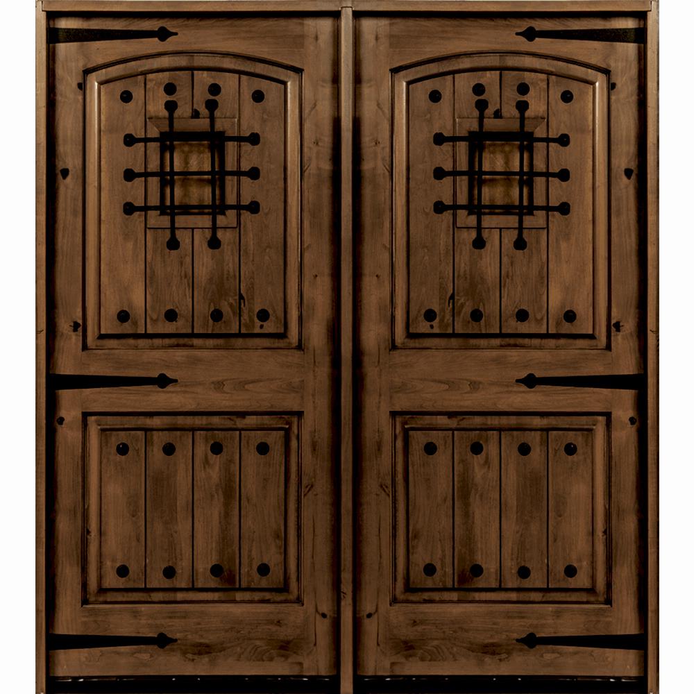 Krosswood Doors 64 In X 96 In Mediterranean Knotty Alder Arch