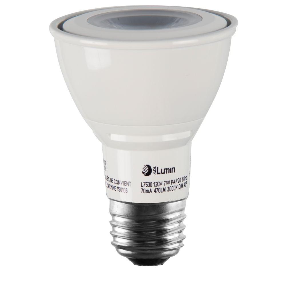 Luminance 7w Equivalent 3 000k Par20 Dimmable Led Spot Light Bulb K Par20 Dimmable Led Spot Light Bulb