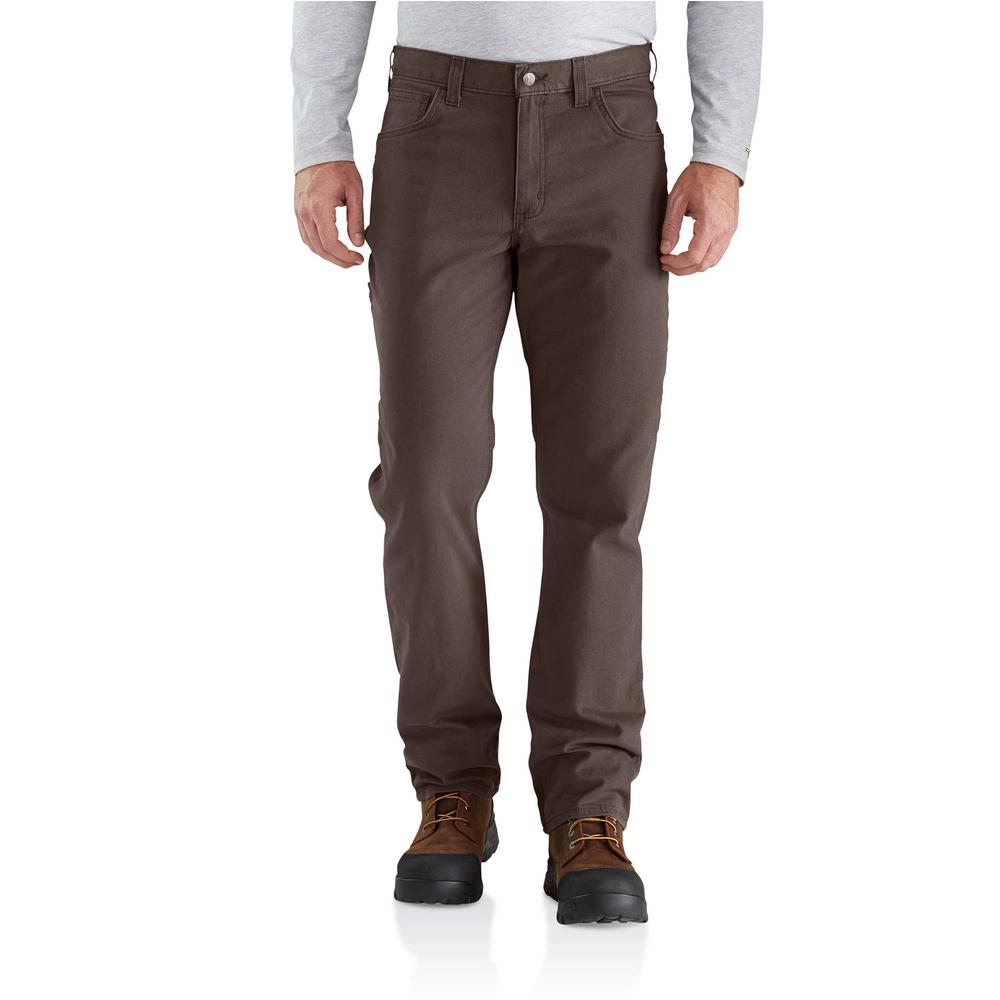 Carhartt Men's 38 in. x 30 in. Dark Coffee Cotton Ripstop Relaxed Fit