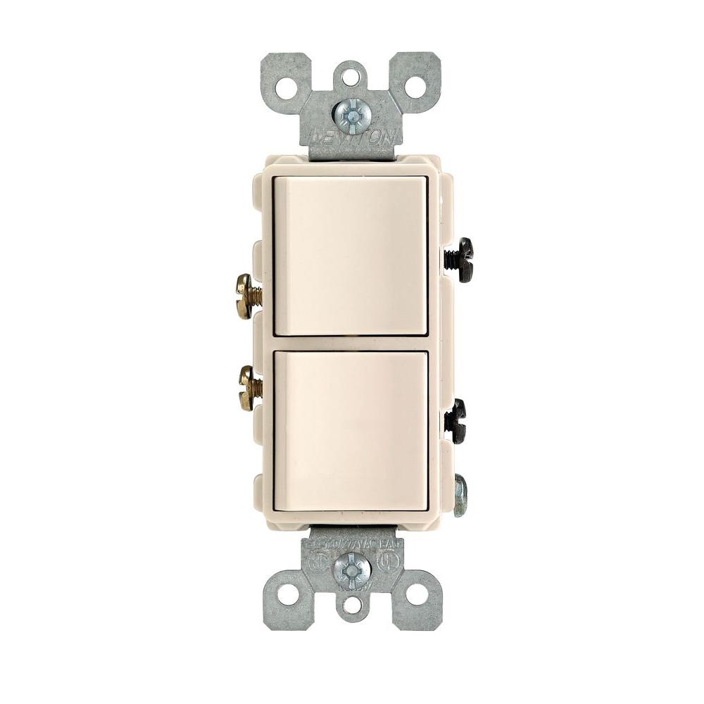 Leviton Decora 15 Amp Single-Pole Dual Switch, Light ... leviton single pole light switch diagram 