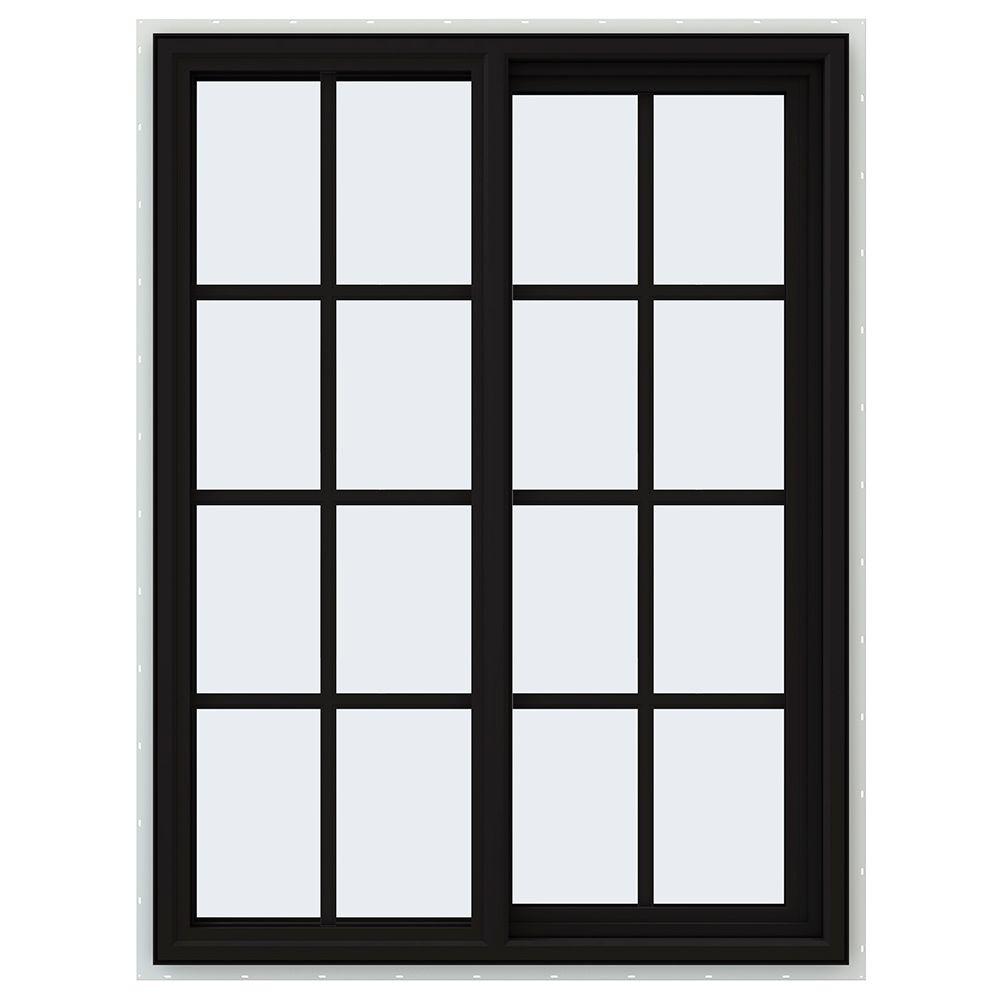 JELDWEN 36 in. x 48 in. V4500 Series Black FiniShield Vinyl Right