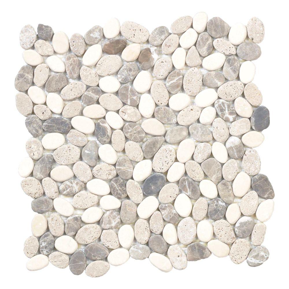 Jeffrey Court River Rock Medley 11 In X 10 Mm Travertine Jeffrey Court River Rock Medley 11 In
