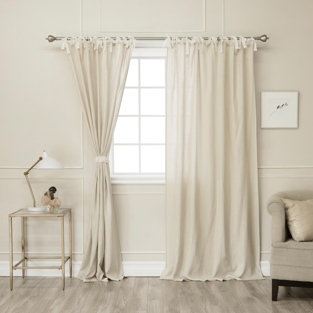 Beige Tie Top Curtains Drapes Window Treatments The Home