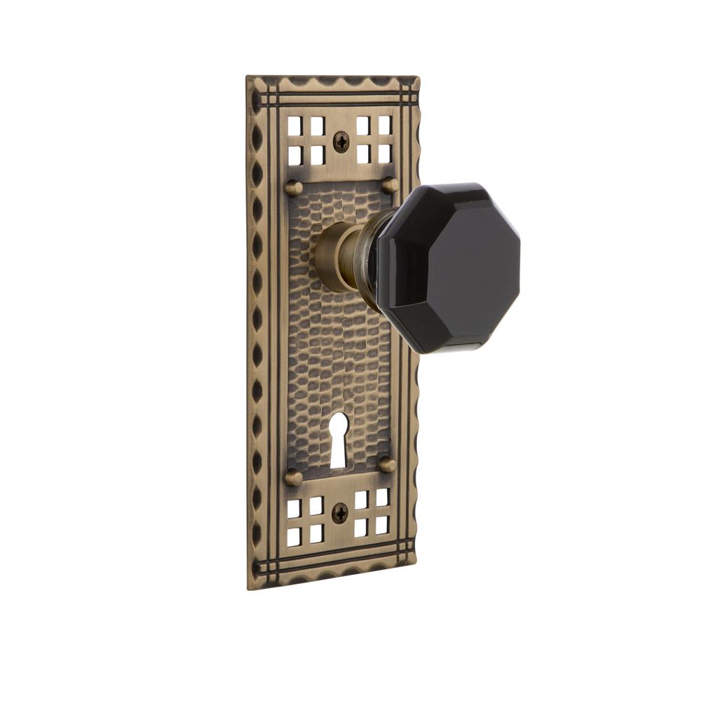 Nostalgic Warehouse Craftsman Plate Interior Mortise Waldorf Black
