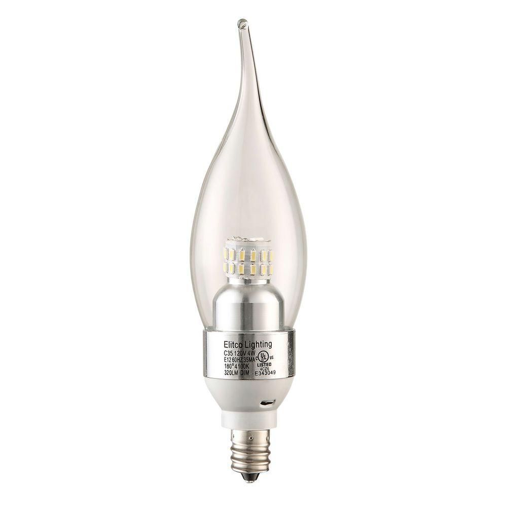 Elegant Lighting 35W Equivalent Cool White E12 Dimmable LED Light Bulb