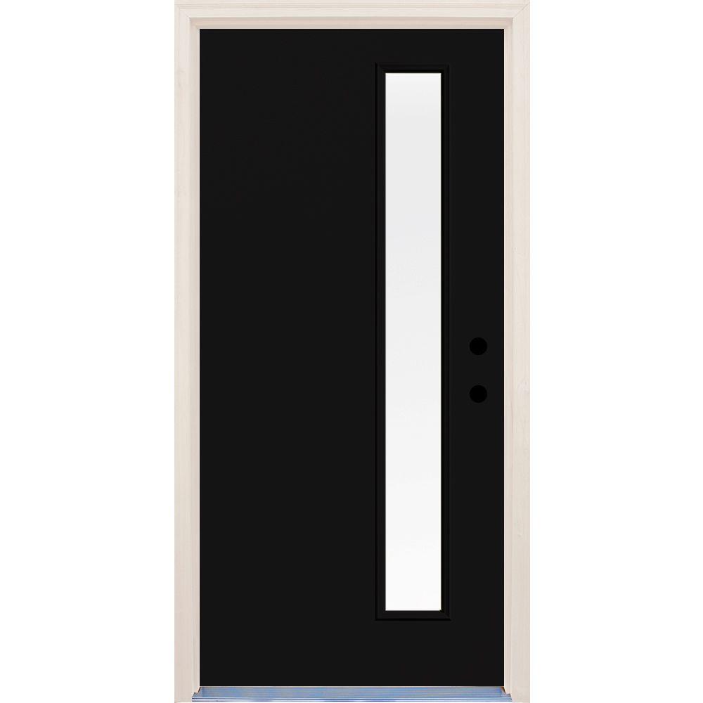 Black Front Doors Exterior The Home Depot 36 In X 80 Inkwell Left Hand 1 Lite Clear Glass Painted