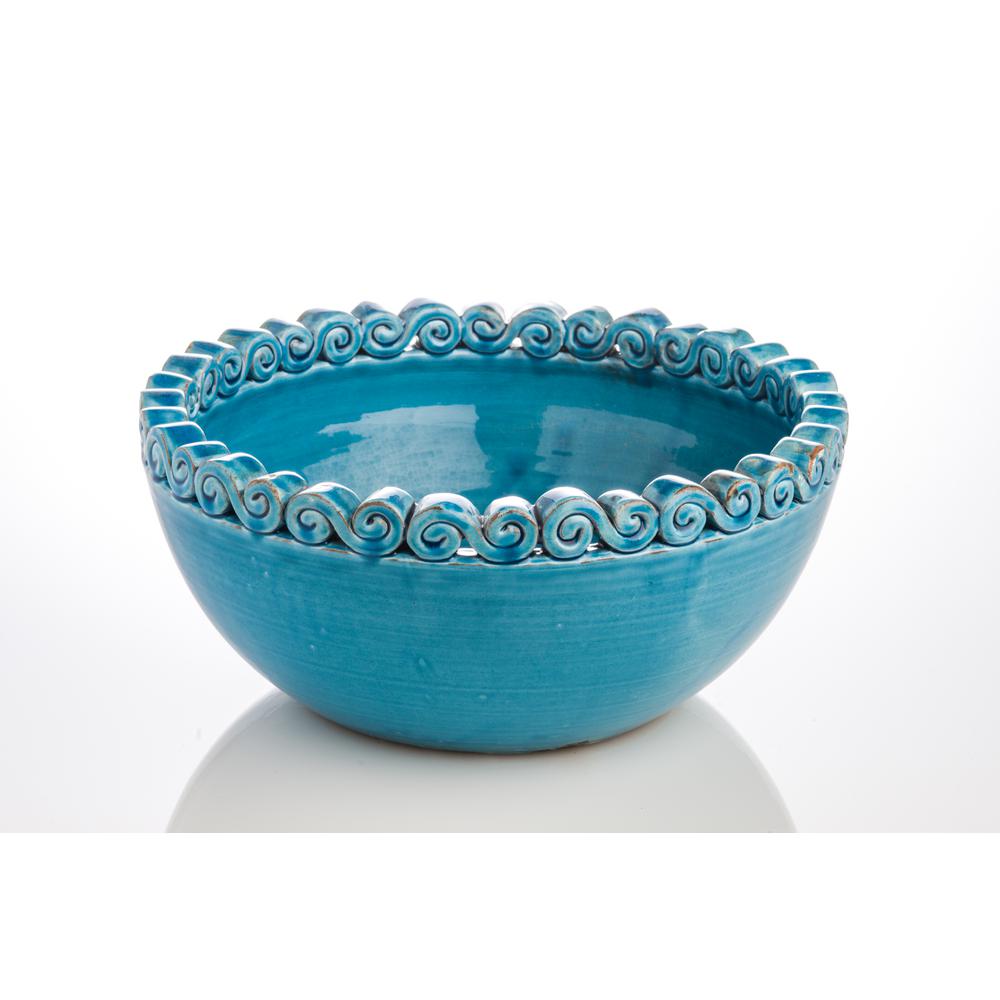 Three Hands Ceramic Blue And White Bowl 27577 The Home Depot