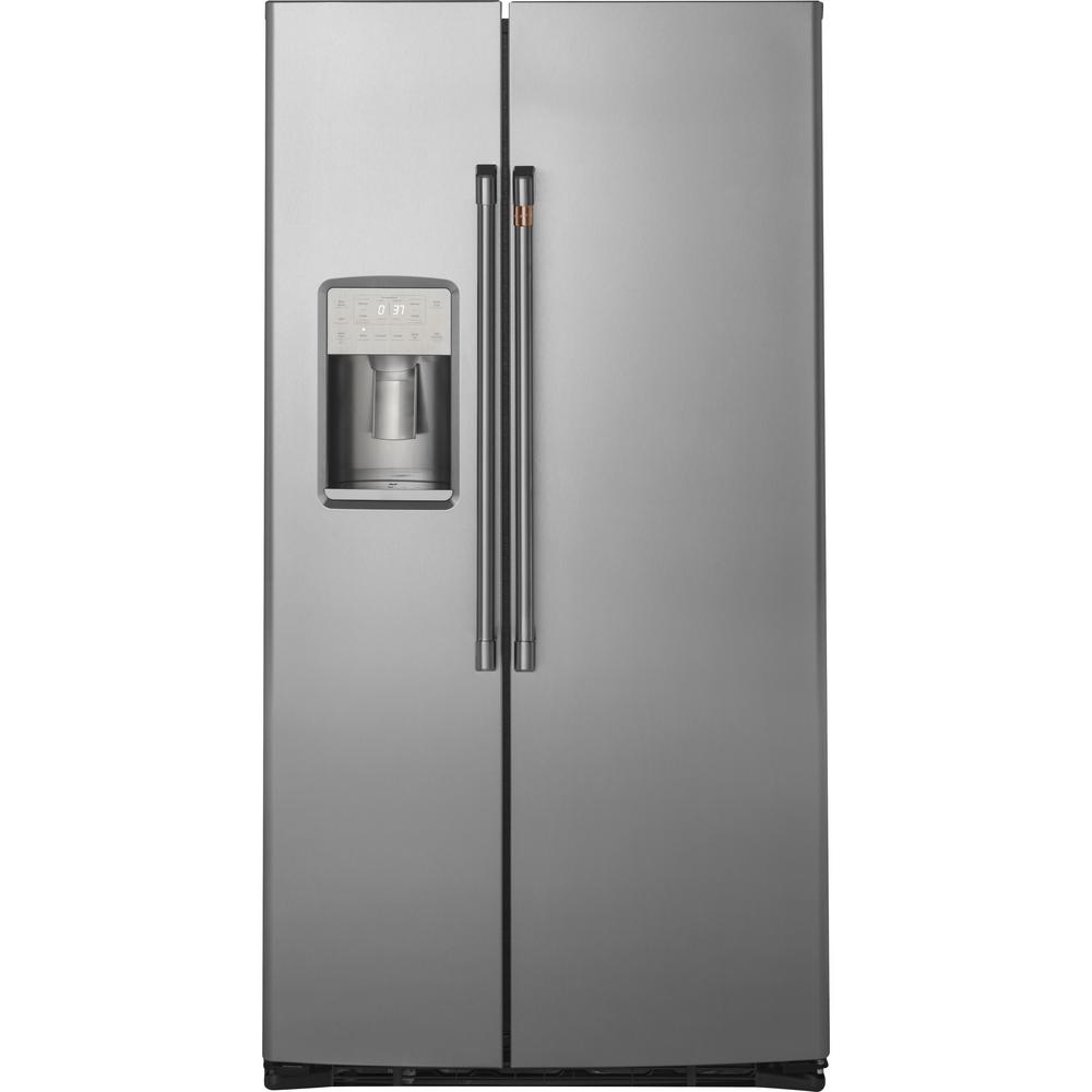 Cafe 21 9 Cu Ft Side By Side Refrigerator In Stainless Steel Counter Depth