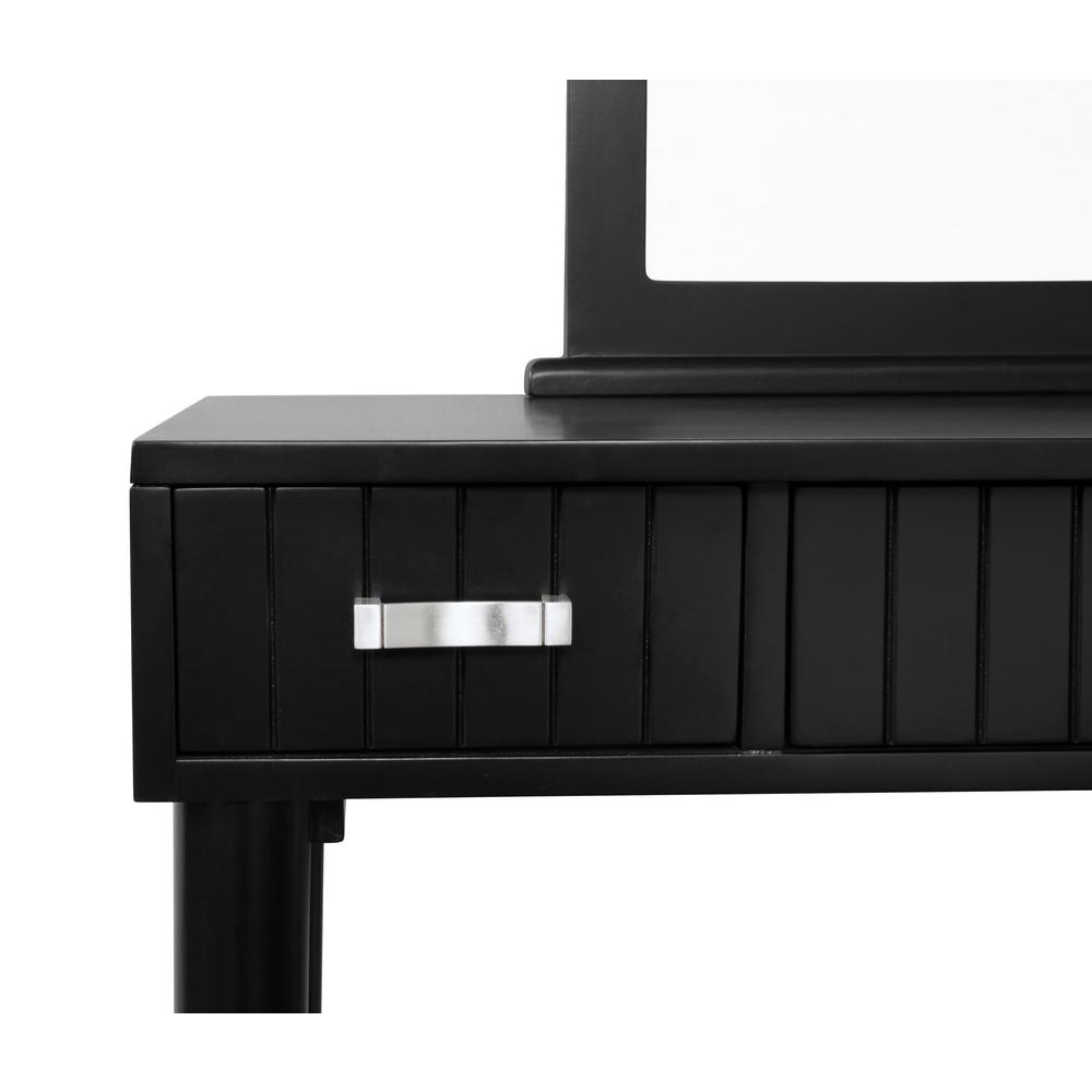 Linon Home Decor Garbo 2 Piece Wooden Black Vanity Set Thd02025