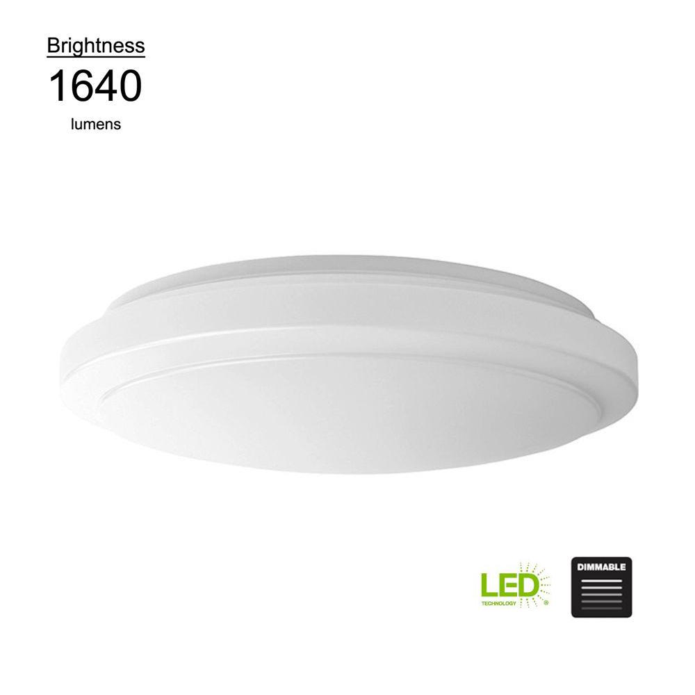 Hampton Bay 16 In Bright White Round Led Flushmount Ceiling Light Bright White Round Led Flushmount Ceiling Light Fixture Dimmable