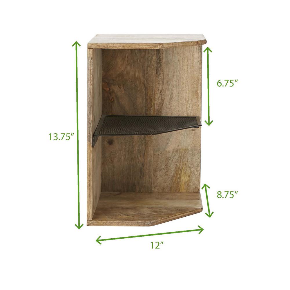 wood corner shelf unit