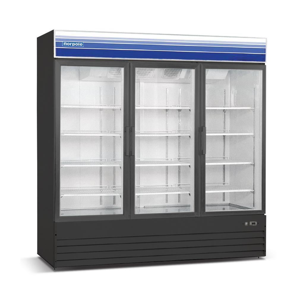Norpole 78 in. W 53 cu. ft. 3Door Commercial Refrigerator in Black
