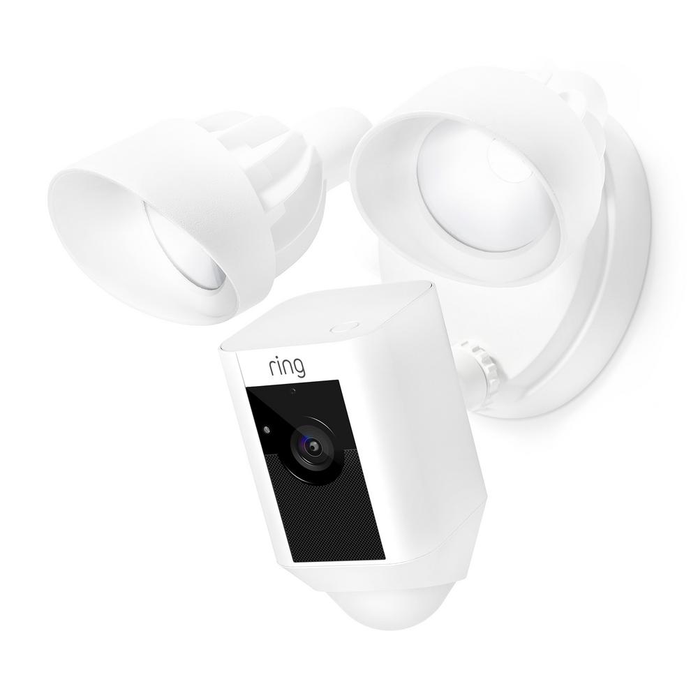 Ring Outdoor Wi Fi Cam With Motion Activated Floodlight White