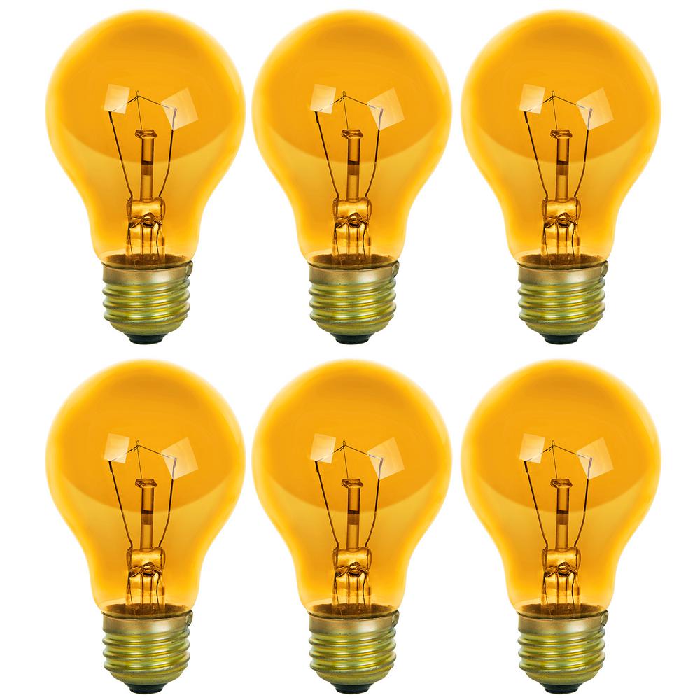 Sunlite 25Watt A19 Edison Yellow Transparent Incandescent Light Bulb
