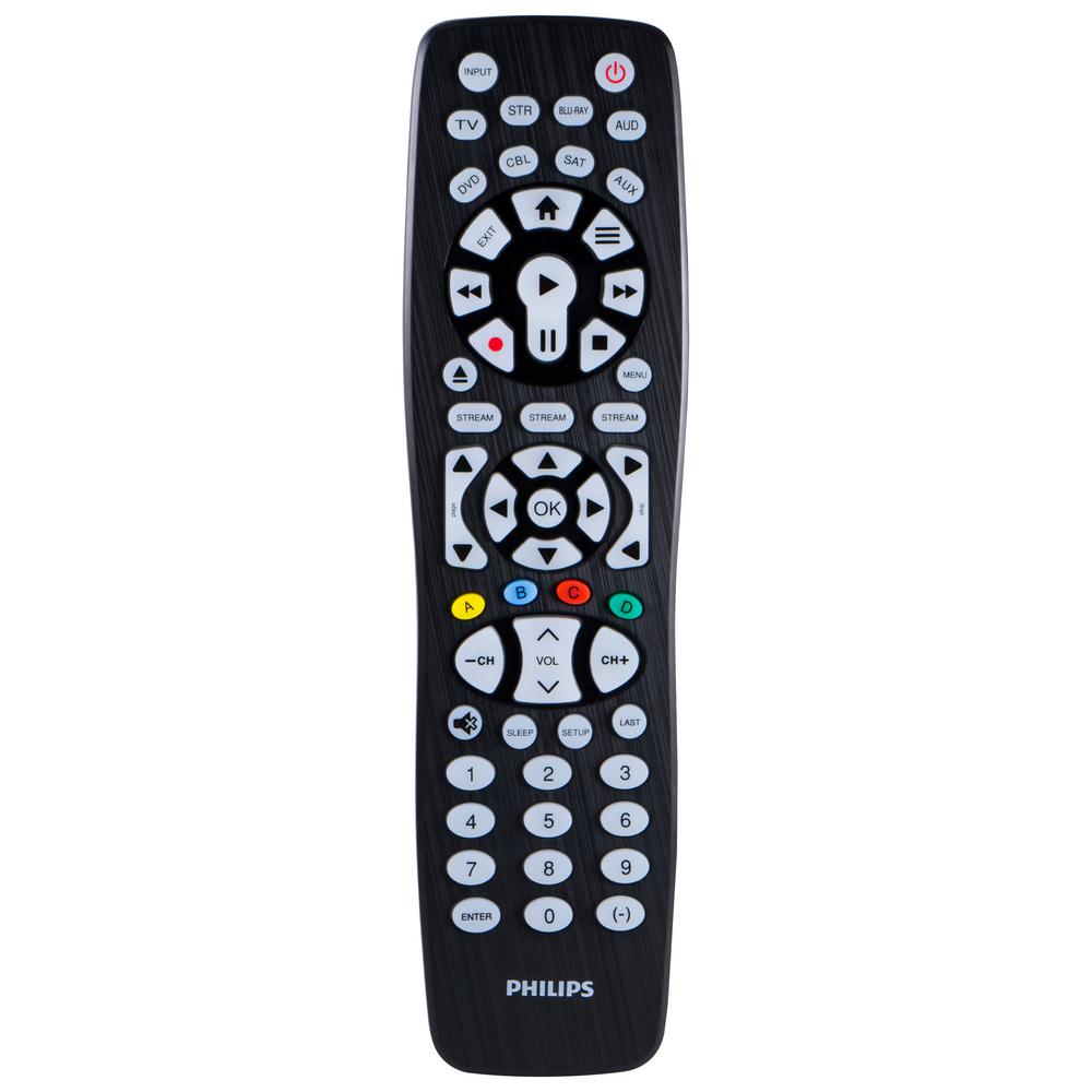 Philips 8-Device Backlit Streaming Compatible Universal Remote Control in  Brushed Black