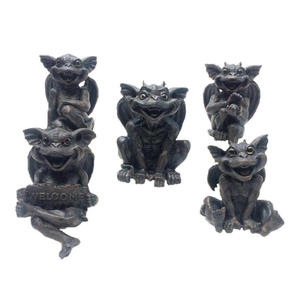 Homestyles 6 In Gargoyle Shelf Sitter Gargiggle Family Ortment Gargoyle Shelf Sitter Gargiggle Family Ortment 5 Pack