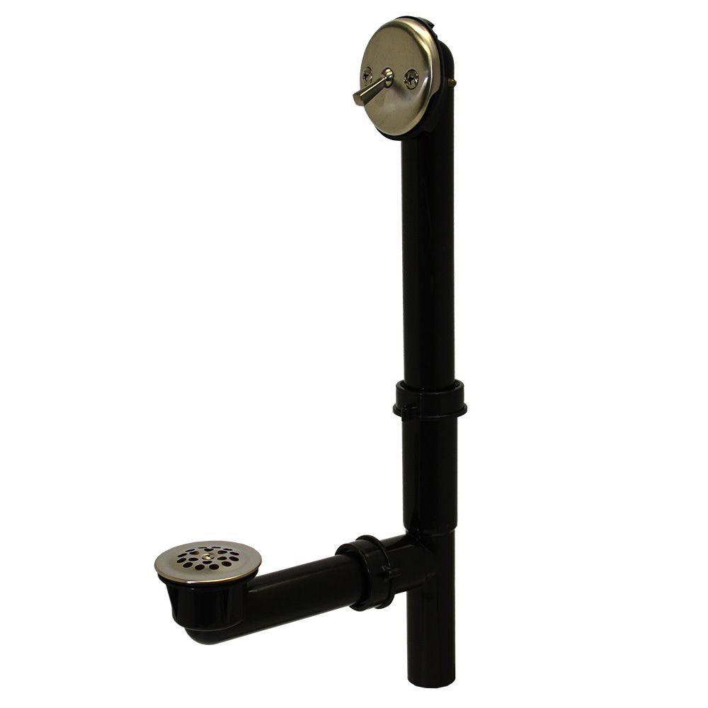 Everbilt Trip Lever 11/2 in. Black Poly Pipe Bath Waste and Overflow Drain in Brushed NickelWO