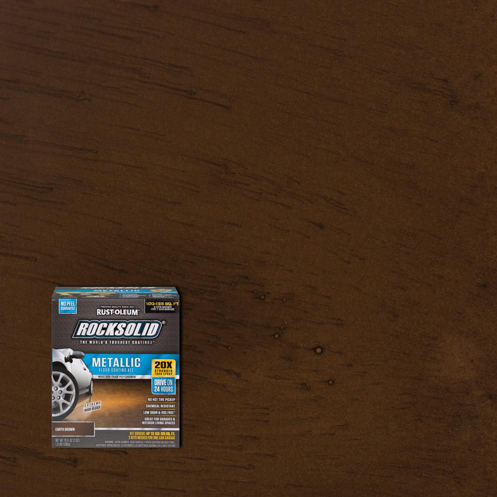 Brown Concrete Floor Paint Garage The Home Depot Metallic Earth Brown Garage Floor Kit 2 Pack