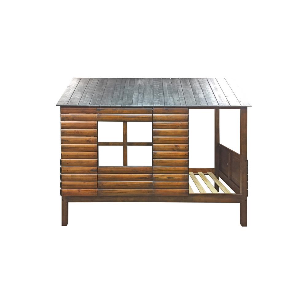 Donco Kids Log Cabin Rustic Walnut Twin Low Loft Bed-2103 ...