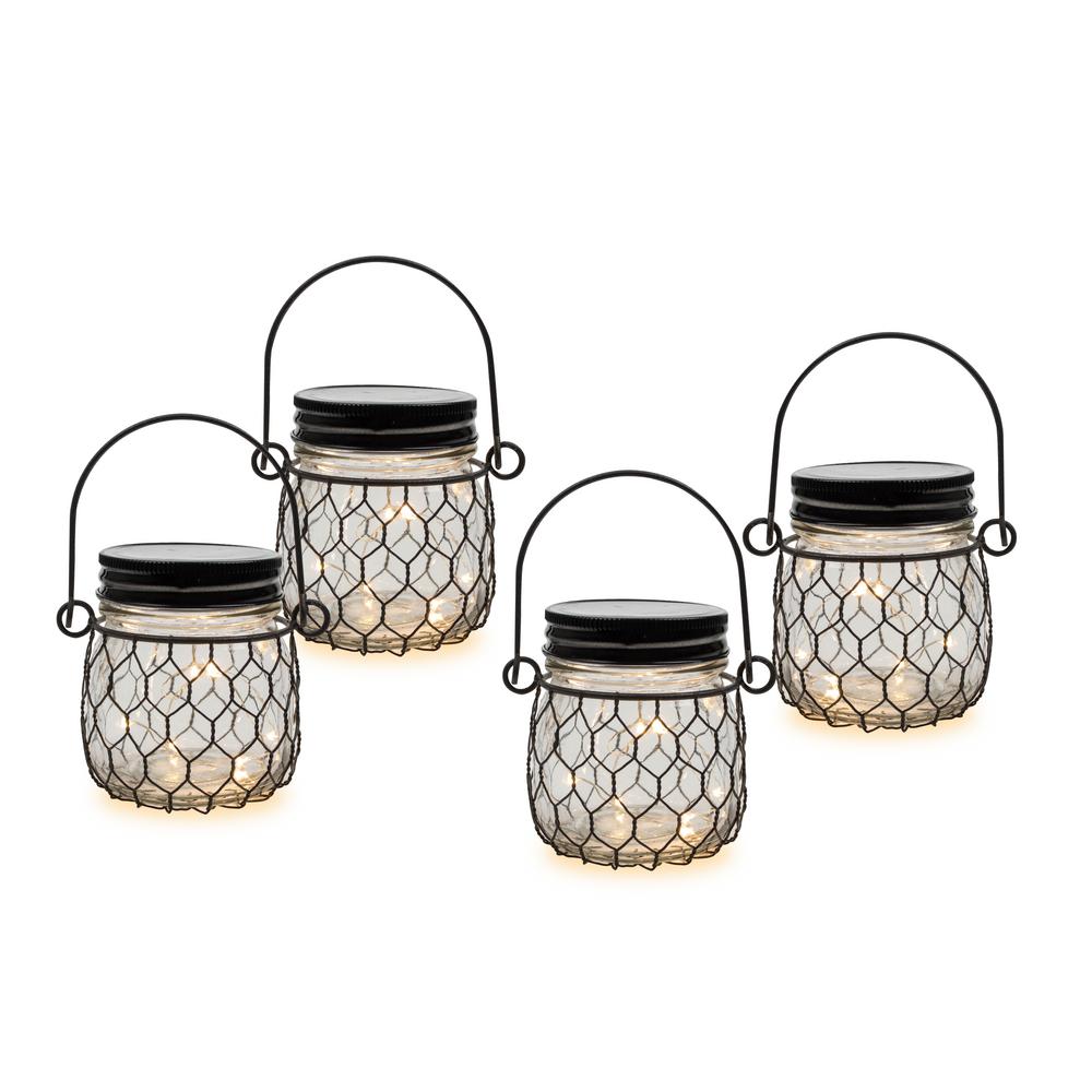 Wire Net Clear Battery Operated Mason Jar Lantern 4 Pack 93243ec Wire Net Clear Battery Operated Mason Jar Lantern 4 Pack