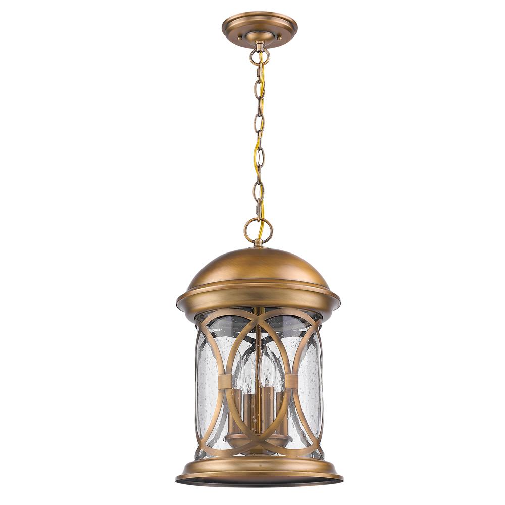 Brass Gold No Additional Features Outdoor Hanging Lights Lincoln 4 Light Antique Brass Hanging Lantern
